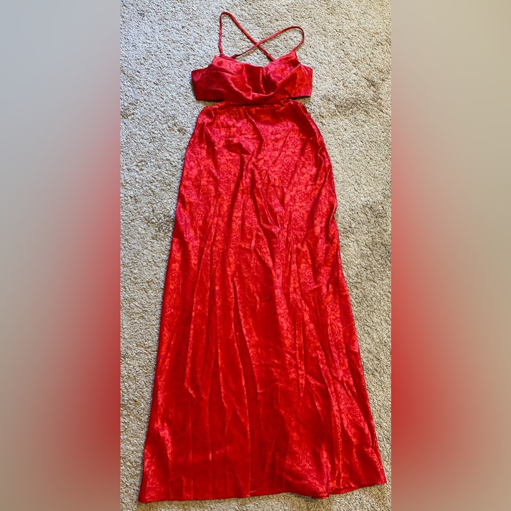 Alice Elle Red Floral Maxi Dress, Size 12